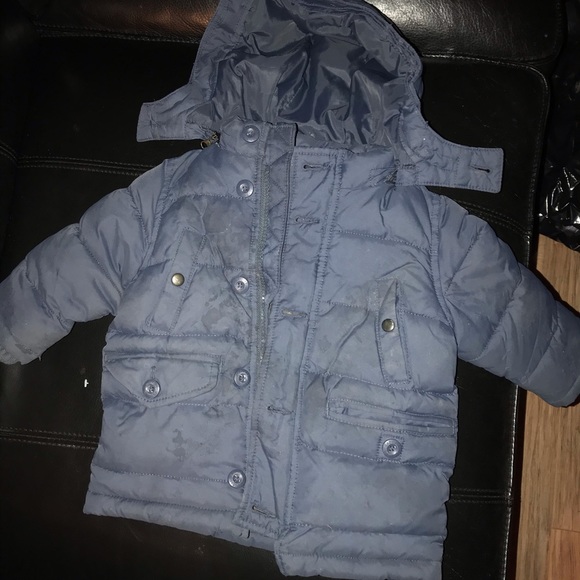 Boys 18 month gap navy winter coat with hood - Picture 1 of 3